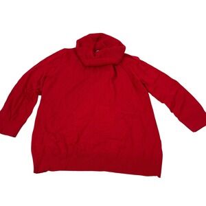 Cable & Gauge Womens Red Turtleneck Sweater Long Sleeve Size‎ L